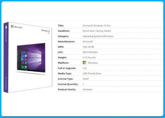 USB Retail Pack Microsoft Windows 10 Pro Software OEM Key / COA / License 64 Bit Activation Online
