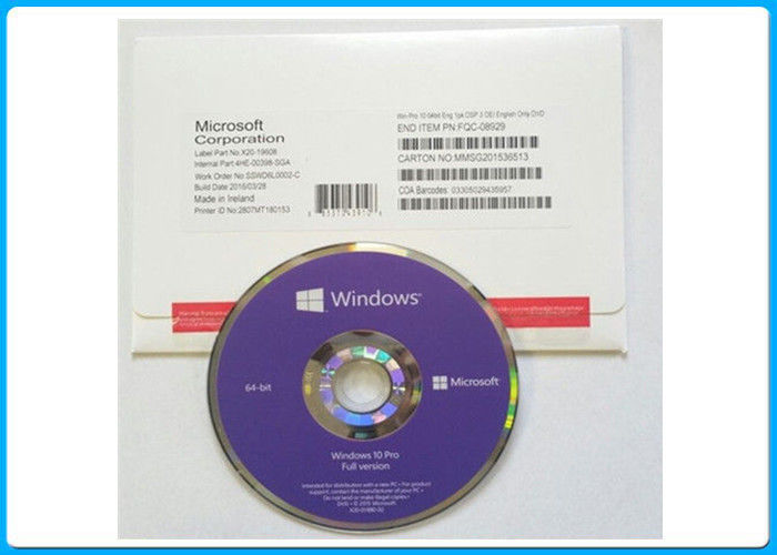 Original Windows 10 Professional 64 Bit With DVD + Key Card Lifetime guarantee